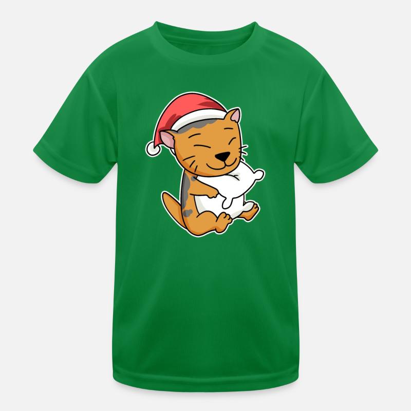 Chat écossais à oreilles pliantes Sommeil de Noël T-shirt sport Enfant