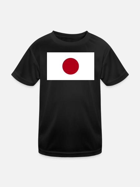 Japan National Flag - Kids Functional T-Shirt - black - Front