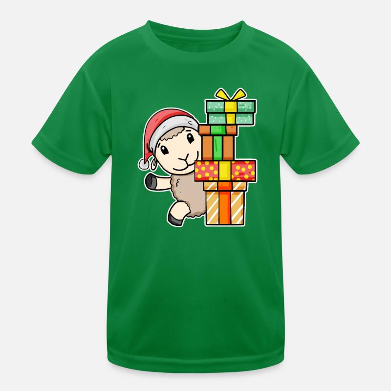 Weihnachten Schaf mit Geschenke Kinder Funktions-T-Shirt