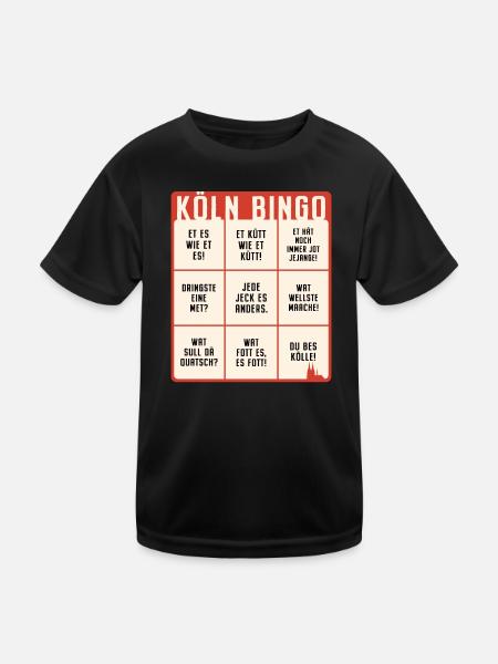 Köln Bingo Kölsch Et Kütt Alaaf Kölner Karneval - Kinder Funktions-T-Shirt - Schwarz - Vorne