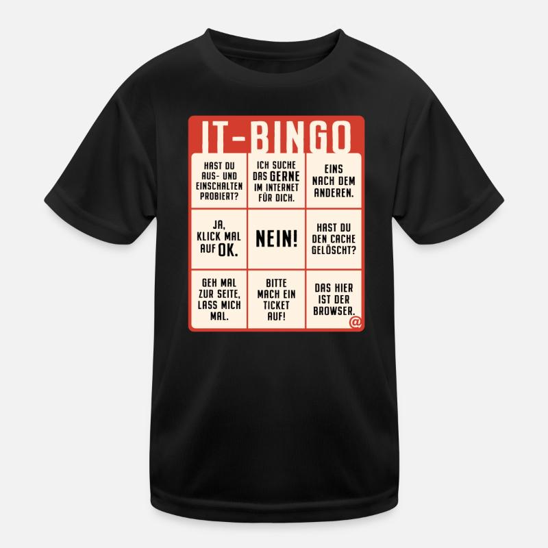 IT Support Bingo Service Desk IT Helpdesk Sysadmin Kinder Funktions-T-Shirt