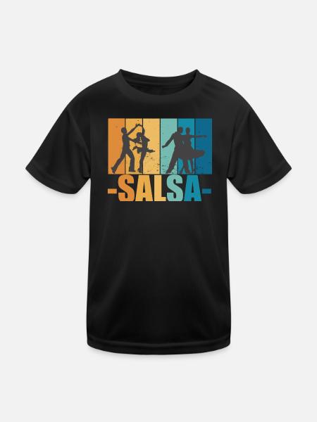 Salsa Vintage Dancer Retro Dancing Cadeau - T-shirt sport Enfant - noir - Devant