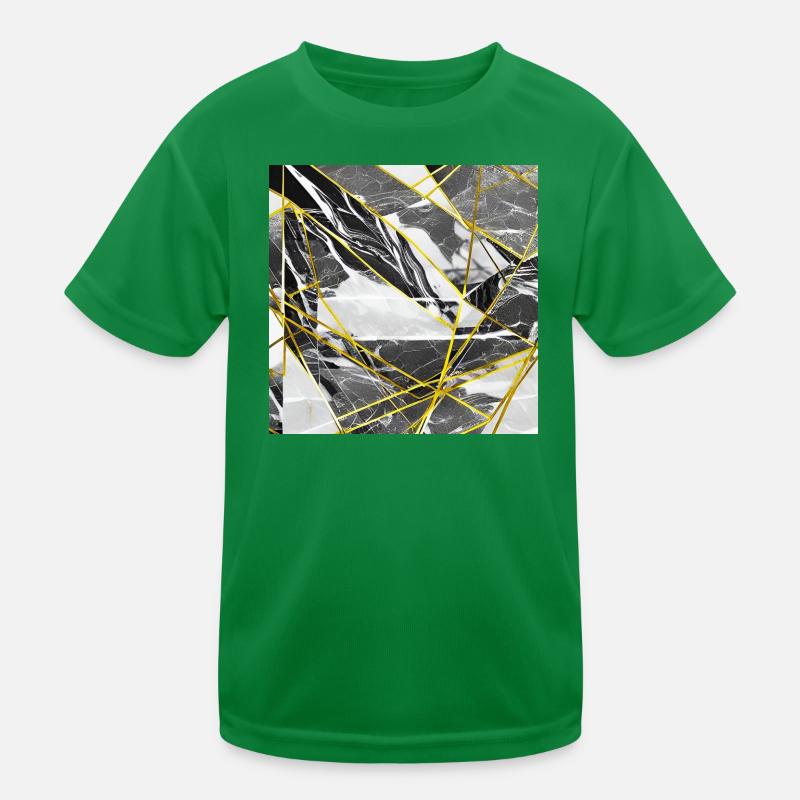 Marmor Schwarz Gold Geometrische Textur Kinder Funktions-T-Shirt