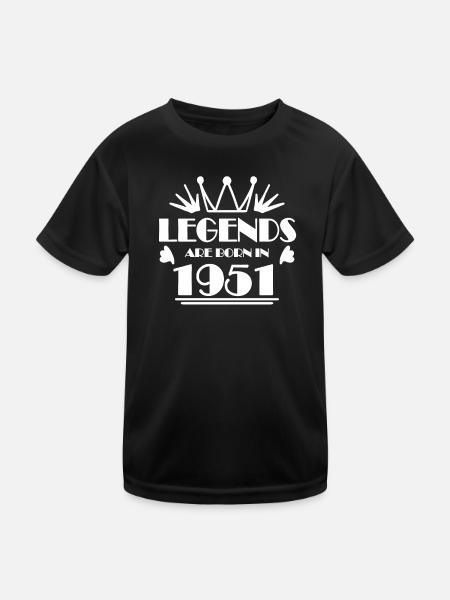 1951 - Jahrgang 1951 - Geburtsjahr 1951 - Kinder Funktions-T-Shirt - Schwarz - Vorne