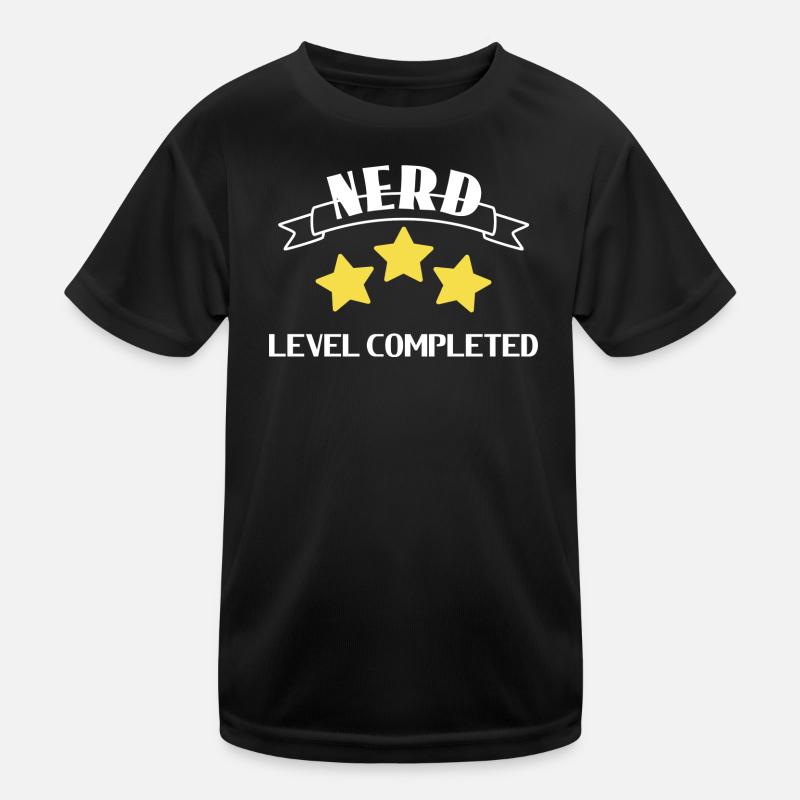 Nerd - Streber - Kinder Funktions-T-Shirt - Schwarz