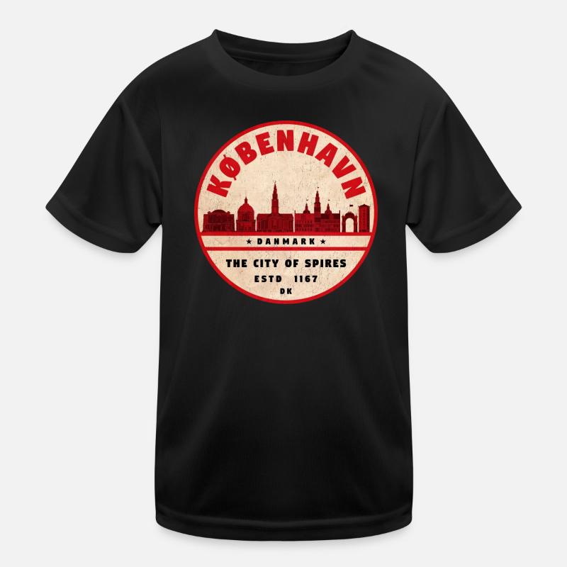 Sceau vintage de la Skyline de Copenhague T-shirt sport Enfant