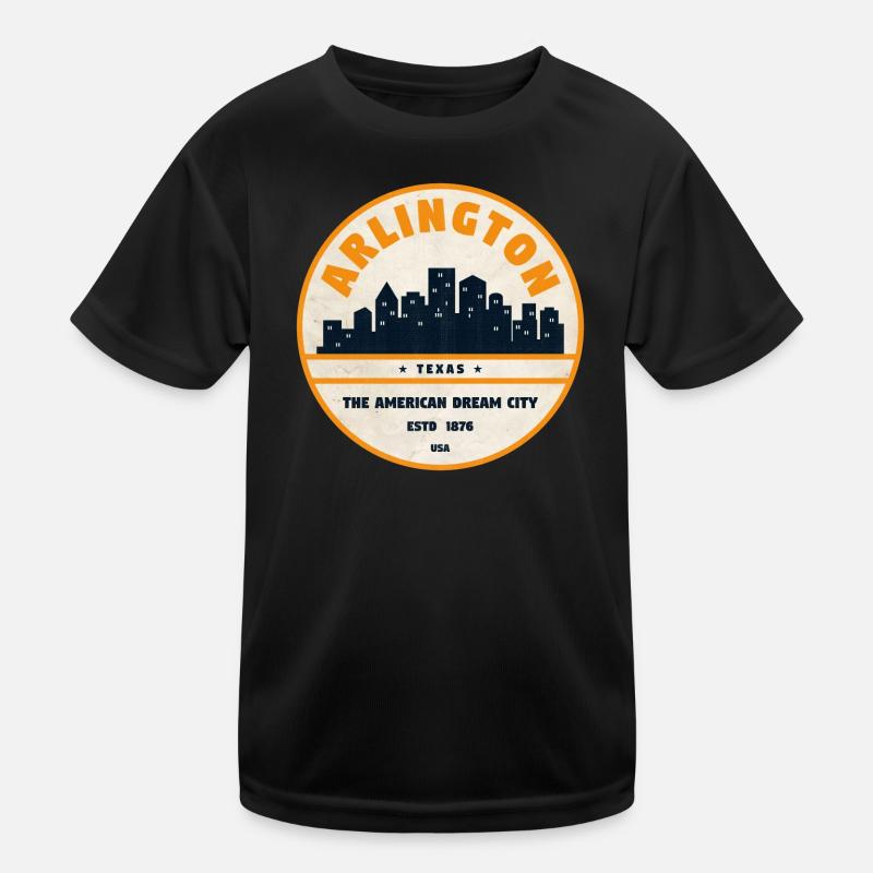 Arlington Skyline Retro Abzeichen Kinder Funktions-T-Shirt
