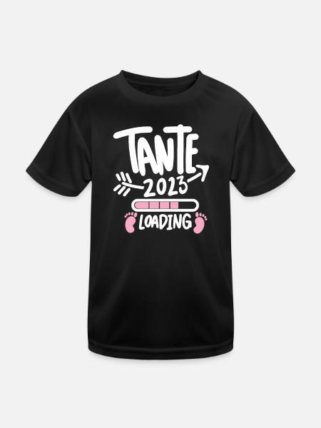 Tante 2023 - Tante werden - Tante Geschenk - Kinder Funktions-T-Shirt - Schwarz - Vorne