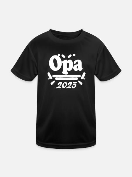 Opa 2023 - Opa werden - Bald Opa - Kinder Funktions-T-Shirt - Schwarz - Vorne