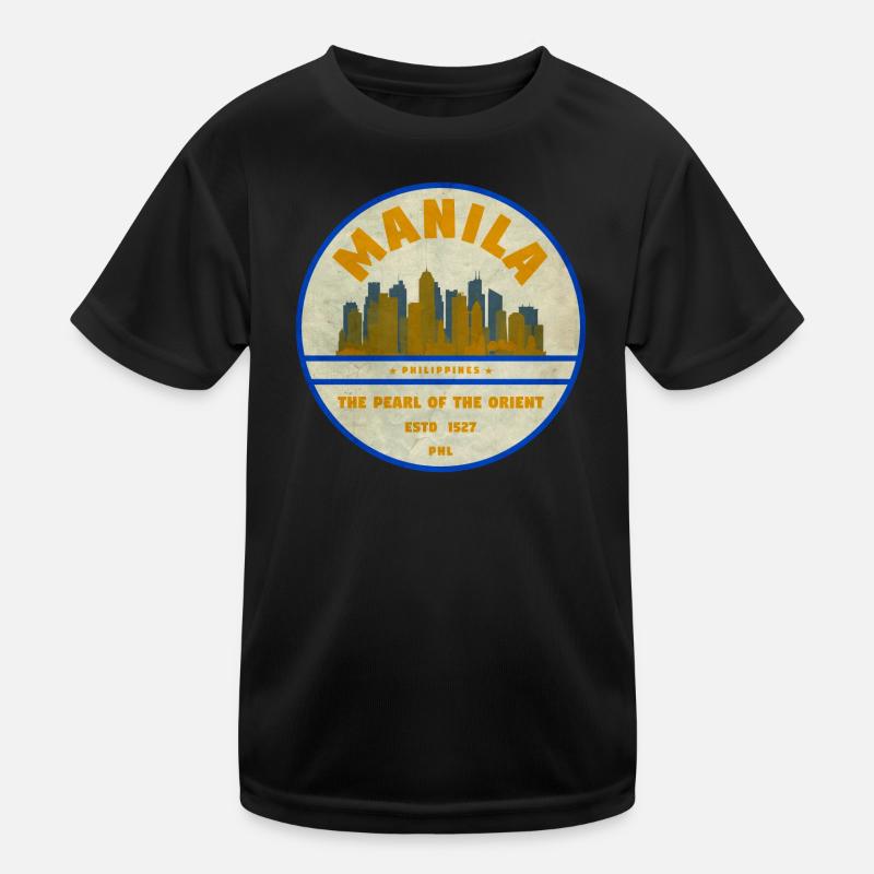 Manila Skyline – Perle des Orients Kinder Funktions-T-Shirt
