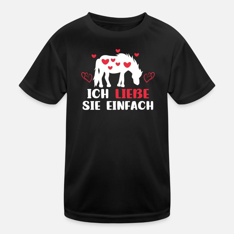 Pferdeliebe Herz Islandpferde Statement Araber Kinder Funktions-T-Shirt