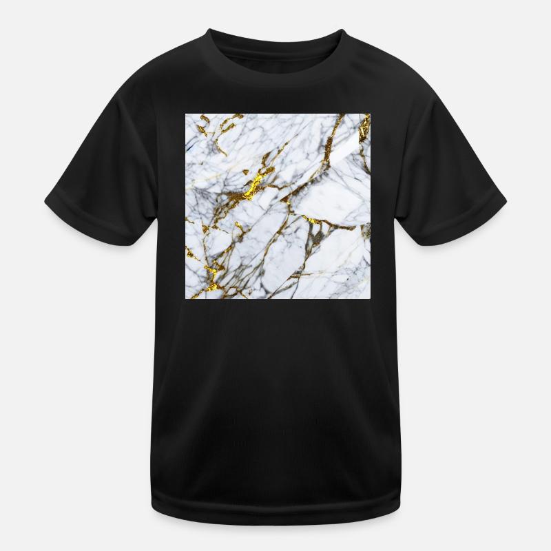 Marmor Weiß Gold Textur Kinder Funktions-T-Shirt