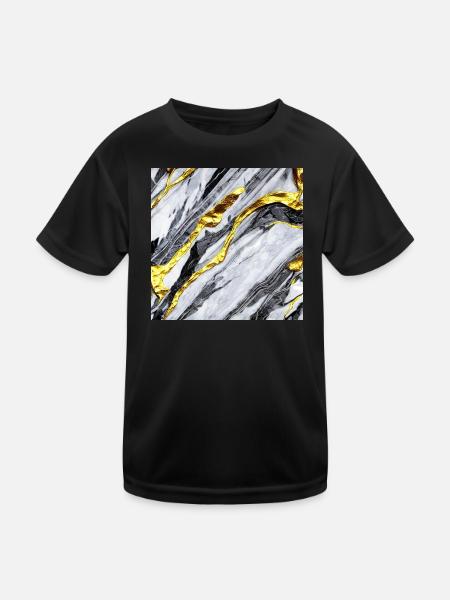 Structure en marbre or - T-shirt sport Enfant - noir - Devant