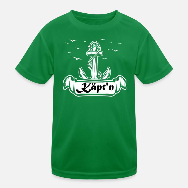 Käpt'n Anker Seefahrt Logo Kinder Funktions-T-Shirt