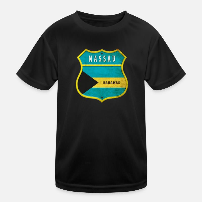 Blason du drapeau des Bahamas de Nassau T-shirt sport Enfant