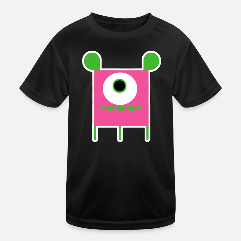 Pink Cyclops Monster | Funny Square Alien Kids Functional T-Shirt
