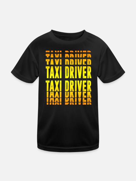 Taxifahrer Design - Kinder Funktions-T-Shirt - Schwarz - Vorne