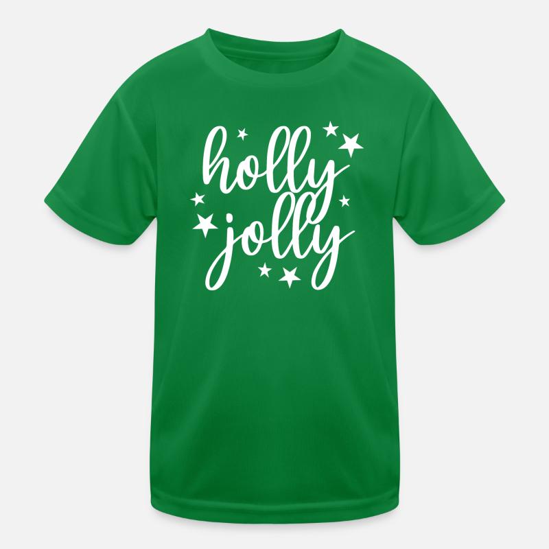 Holly Jolly Christmas X-Mas Kids Functional T-Shirt