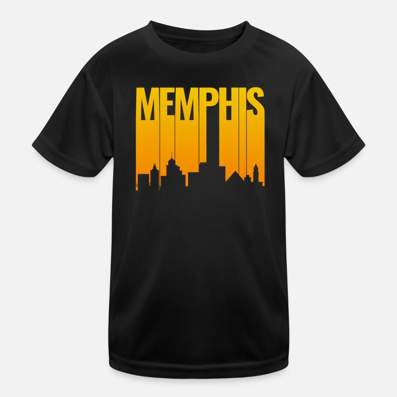 Memphis Skyline Gold Gradient - Kinder Funktions-T-Shirt - Schwarz