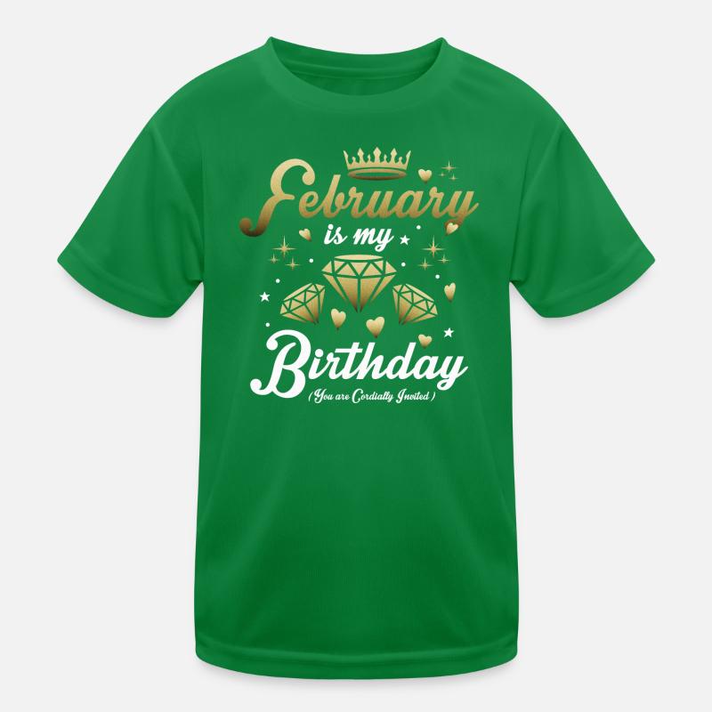 Februar Geburtstags Kind Kinder Funktions-T-Shirt