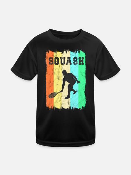 Squash Sport Design - Kids Functional T-Shirt - black