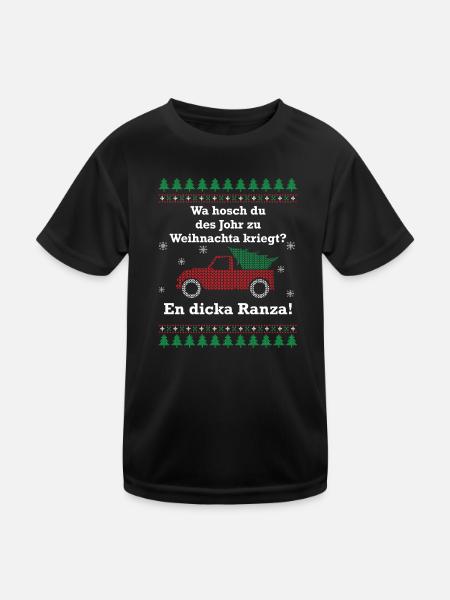 Wa hosch du des Johr zu Weihnachta kriegt? - Kinder Funktions-T-Shirt - Schwarz