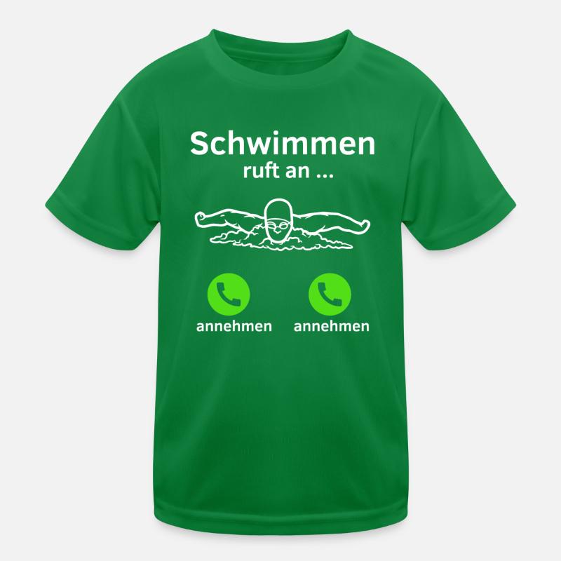 Schwimmen ruft an - annehmen oder annehmen? Kinder Funktions-T-Shirt