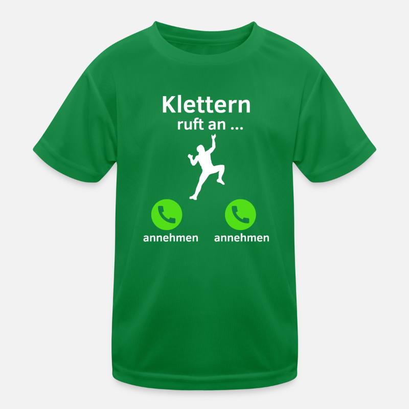 Klettern ruft an - annehmen oder annehmen? Kinder Funktions-T-Shirt