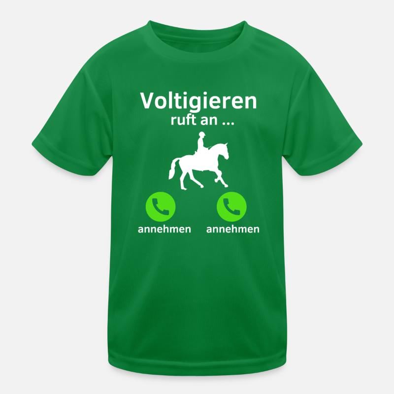 Voltigieren ruft an - annehmen oder annehmen? Kinder Funktions-T-Shirt