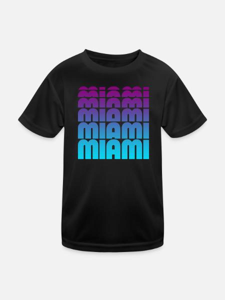 Miami Gradient Grid - Kids Functional T-Shirt - black - Front