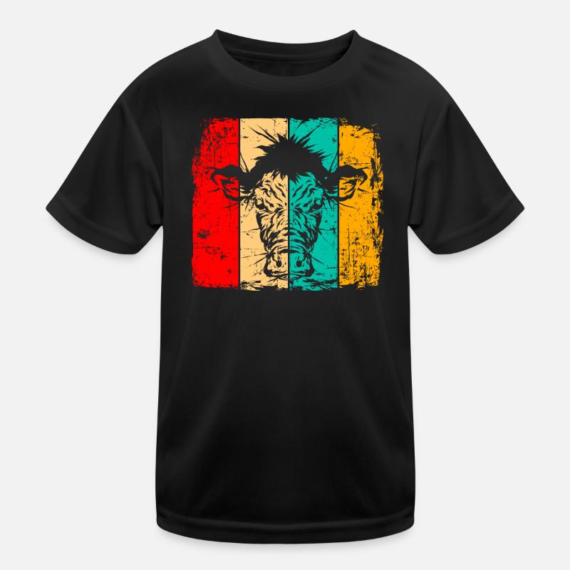 Kuh retro Kinder Funktions-T-Shirt