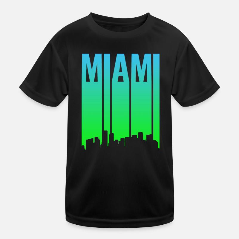 Miami Skyline Gradient Kids Functional T-Shirt