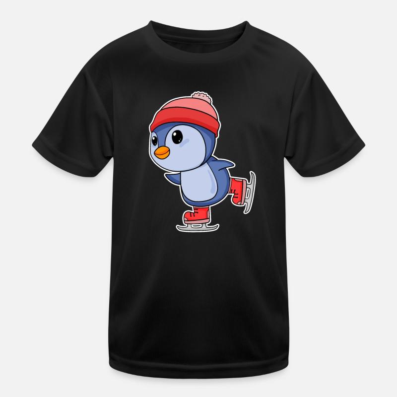 Penguin Penguins Seabird Seabirds Ice Skating Kids Functional T-Shirt