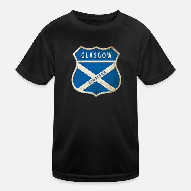 Glasgow Schottland Wappen Flaggen Design Kinder Funktions-T-Shirt