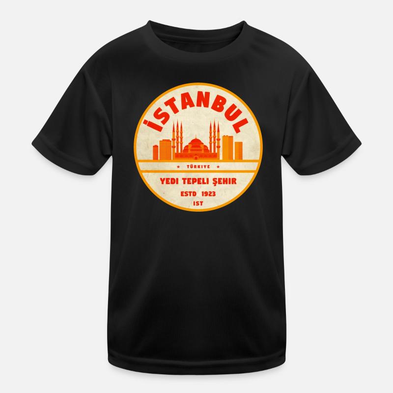 Istanbul Skyline Retro-Abzeichen Kinder Funktions-T-Shirt