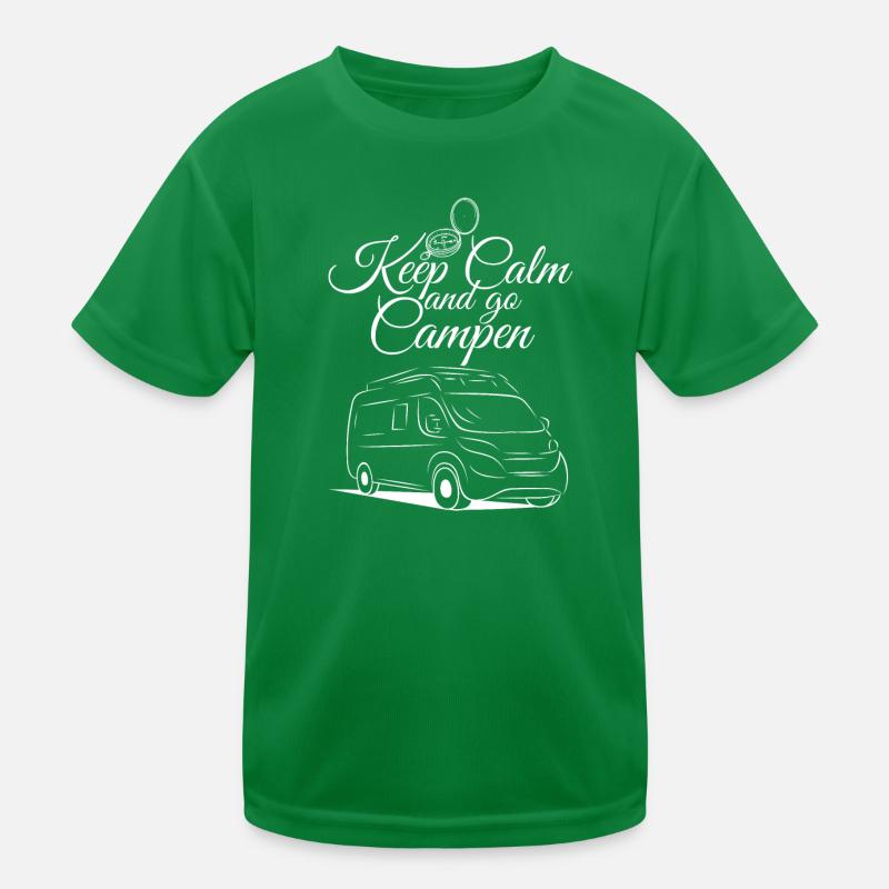 Camping Kastenwagen Wohnmobil Spruch-Keep Calm and Kinder Funktions-T-Shirt