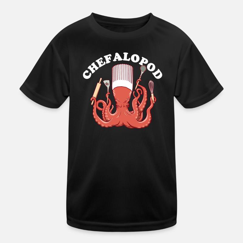 Octopus Chef de Cuisine Kinder Funktions-T-Shirt