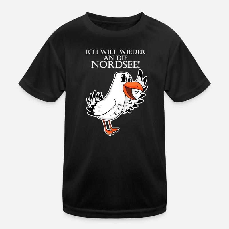 Nordsee Plattdeutsch Spruch Moin Möwe Kinder Funktions-T-Shirt