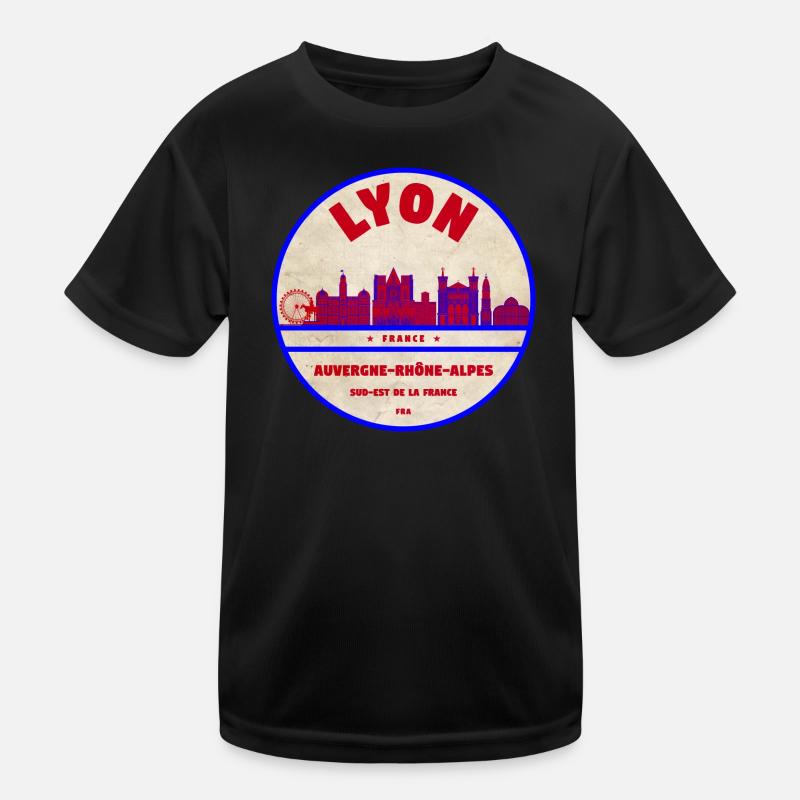 Écusson de la Skyline Vintage de Lyon T-shirt sport Enfant