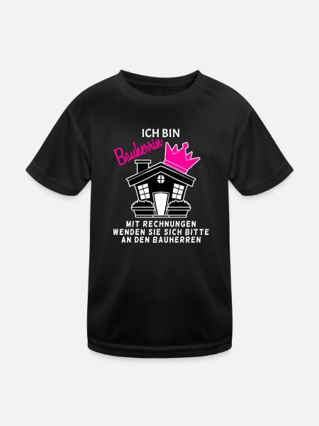 Bauherrin Geschenk - Kinder Funktions-T-Shirt - Schwarz