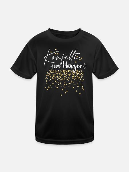 Konfetti im Herzen - Kinder Funktions-T-Shirt - Schwarz