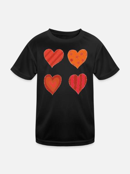 Heart Variations - Kids Functional T-Shirt - black