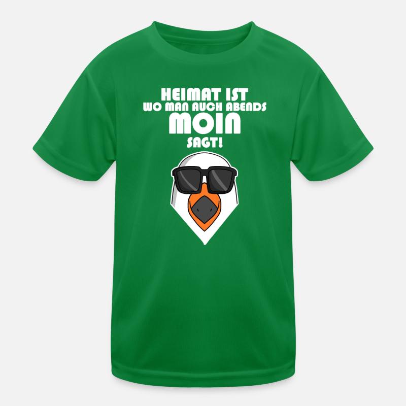 Plattdeutsch Spruch Moin Möwe Nordsee Kinder Funktions-T-Shirt