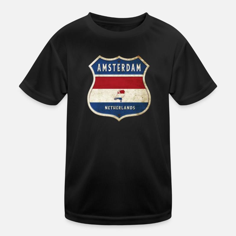 Amsterdam Niederlande Wappen Design Kinder Funktions-T-Shirt