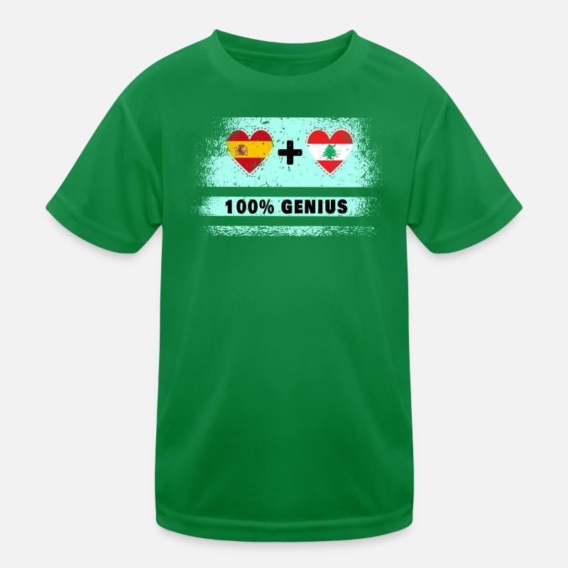 L’Espagne et le Liban drapeaux 100 % génie T-shirt sport Enfant