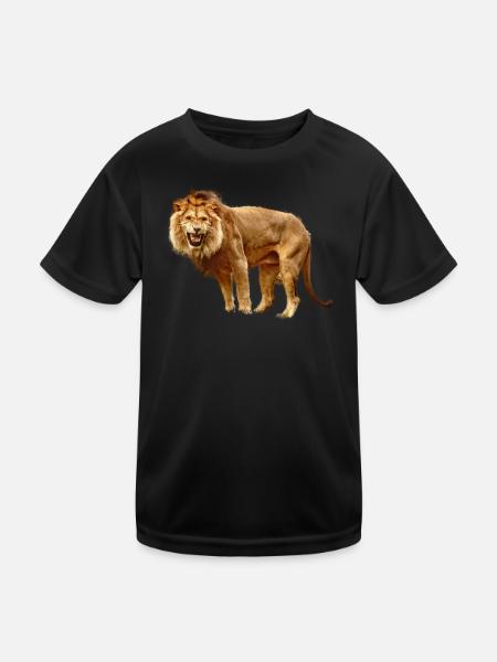 Lion - Kids Functional T-Shirt - black - Front