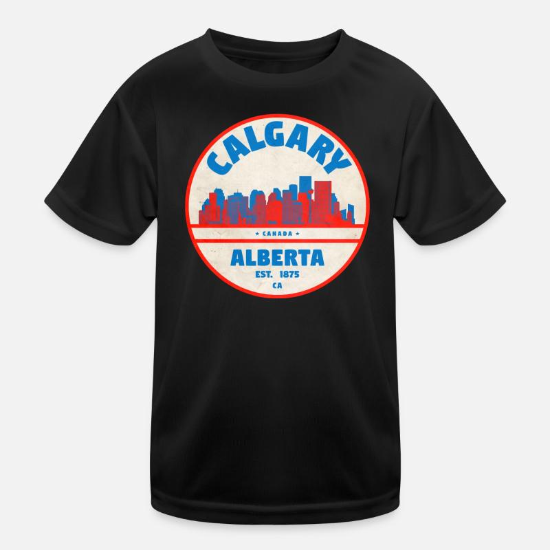 Calgary Skyline Vintage Kids Functional T-Shirt