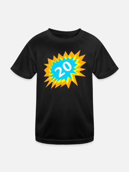 was schenken, 20 bunt - Kinder Funktions-T-Shirt - Schwarz - Vorne