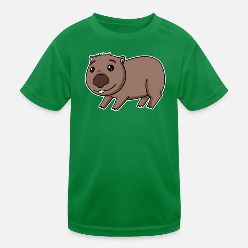 Wombat Motiv Beuteltier Kinder Funktions-T-Shirt