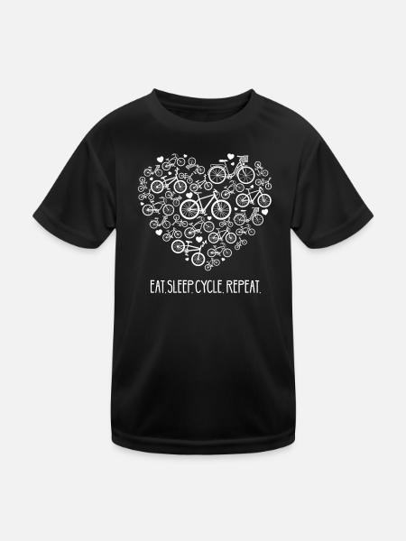 Fahrrad, Fahrrad, Fahrrad, Fahrradventilator - Kinder Funktions-T-Shirt - Schwarz - Vorne